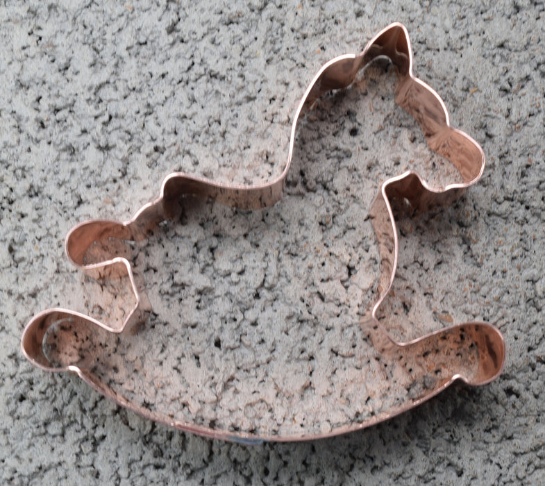 Little Rocking Horse Copper Baby Shower Cookie Cutter - Handcrafted by The Fussy Pup