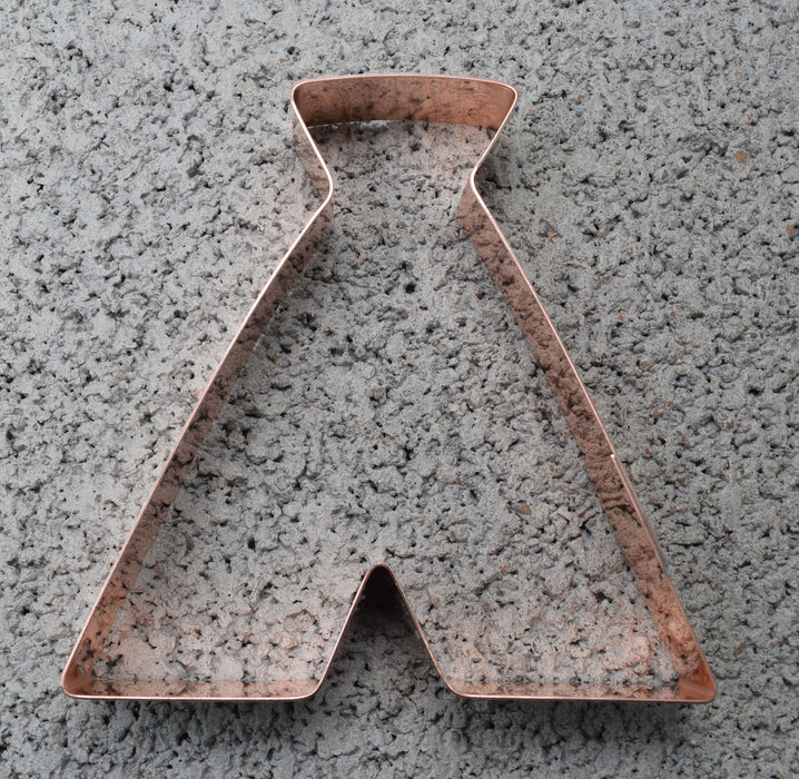 Chunky 4 Inch Camping Teepee Tent Copper Cookie Cutter - Handcrafted by The Fussy Pup