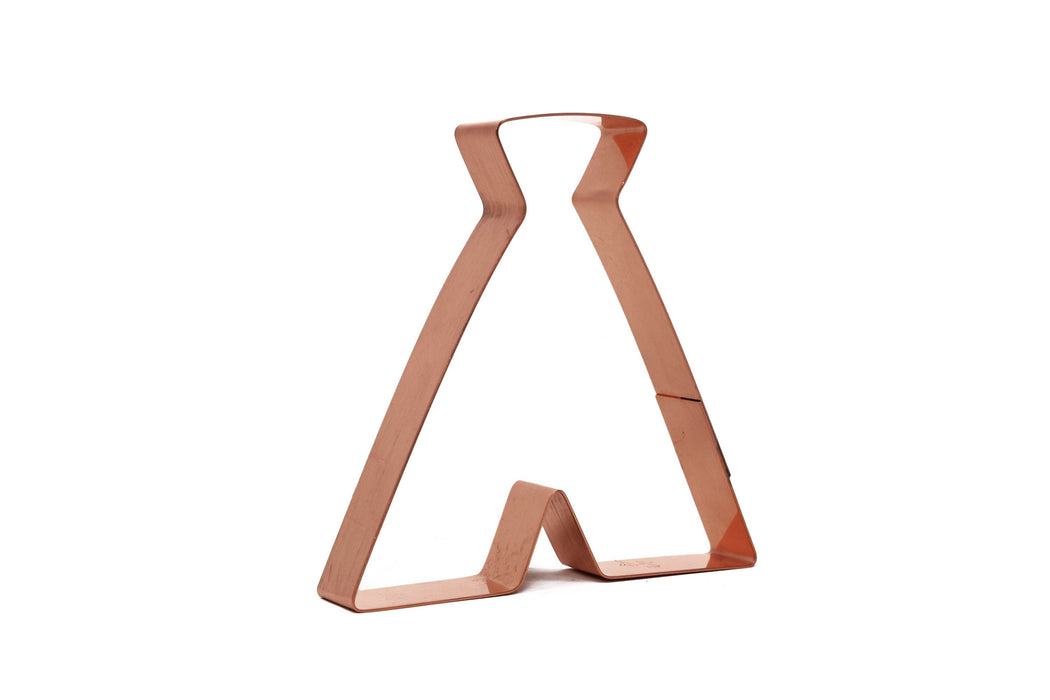 Chunky 4 Inch Camping Teepee Tent Copper Cookie Cutter - Handcrafted by The Fussy Pup