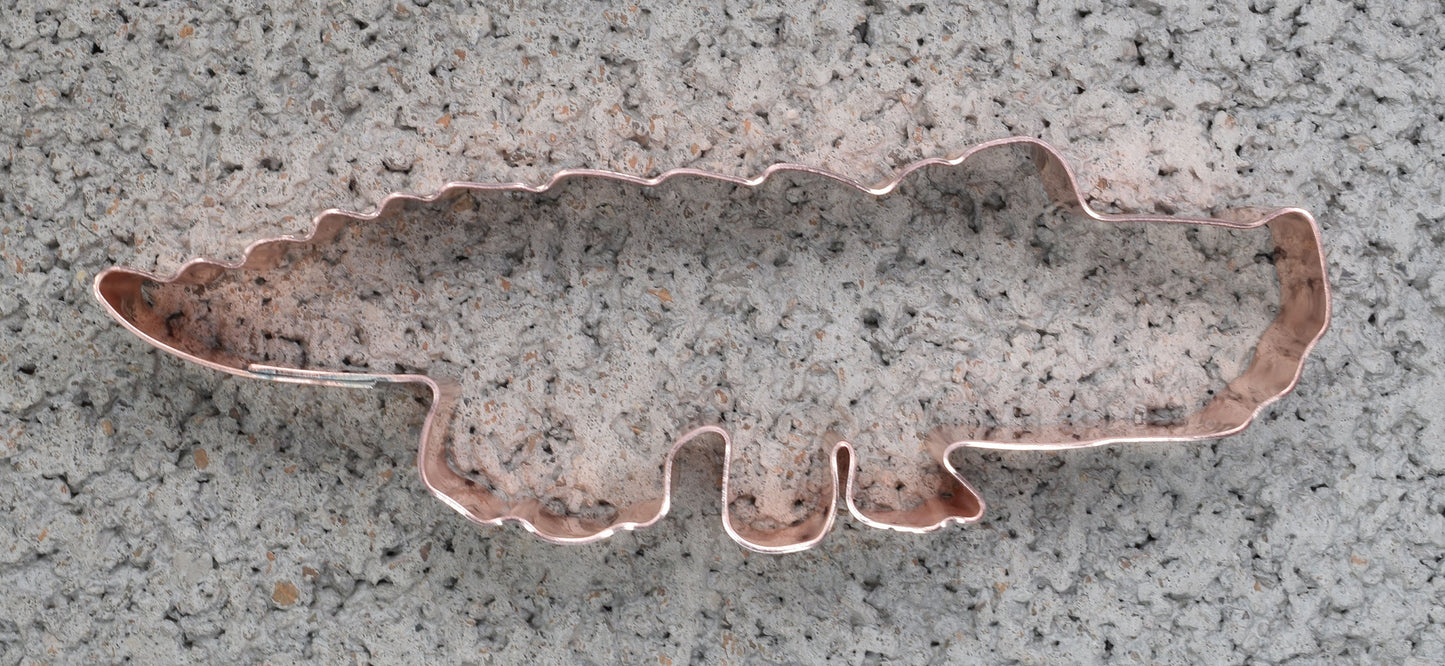 Alligator - Copper Gator Cookie Cutter - Handcrafted by The Fussy Pup