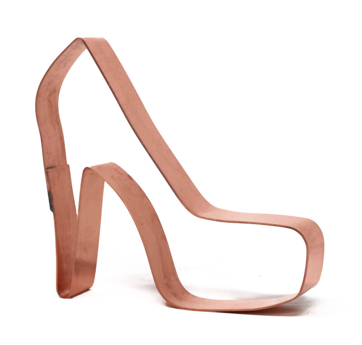 Ladies High Heel Shoe Cookie Cutter 3.5 X 3.5 inches - Handcrafted Copper Cookie Cutter by The Fussy Pup