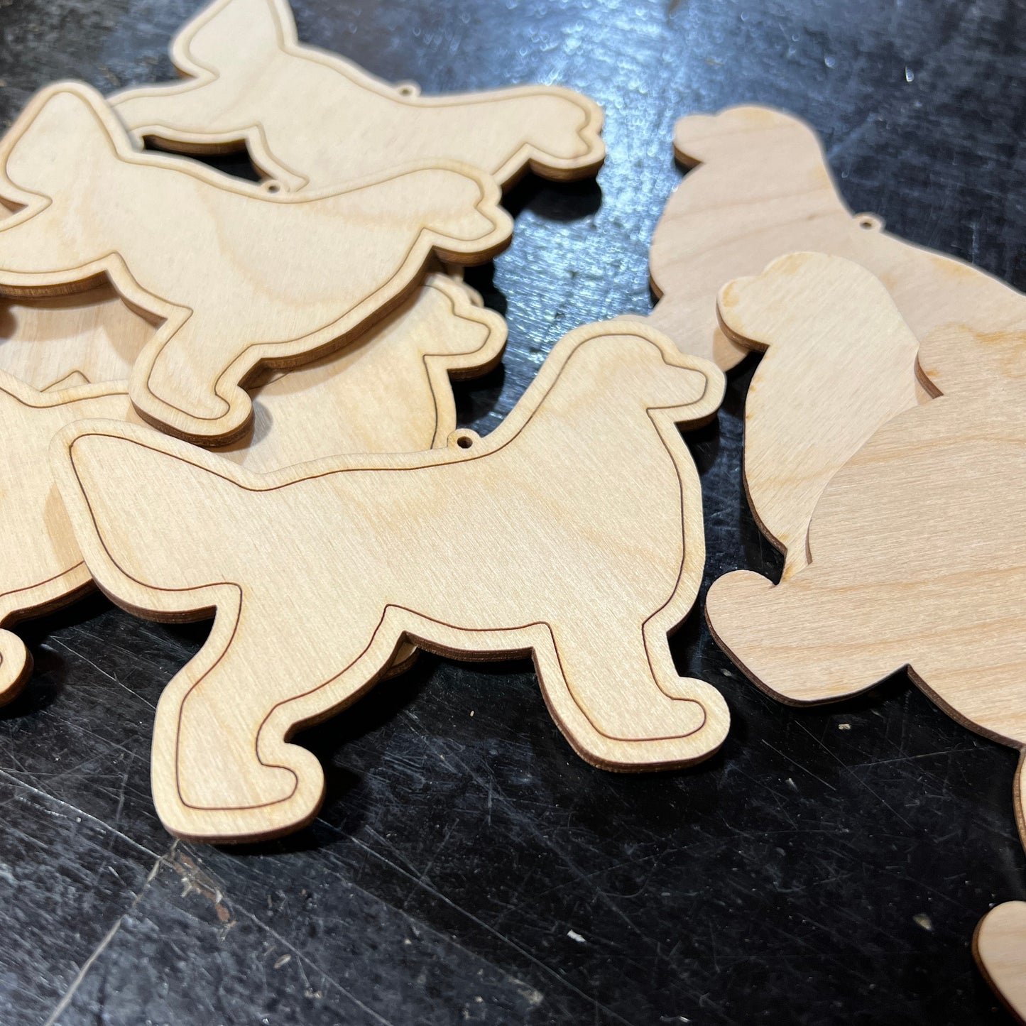 8 Golden Retriever Dog - Paint Your Own DIY Ornament - Ready to Make Craft Kit w/ Laser Cut Wood Shapes Paint - Brushes - Palette