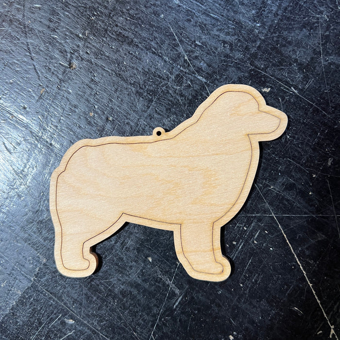 DIY Australian Shepherd Dog Ornament Kit, Laser Cut Birch Wood, 3.25 x 4 Inches – Fun Painting Craft for Kids and Adults