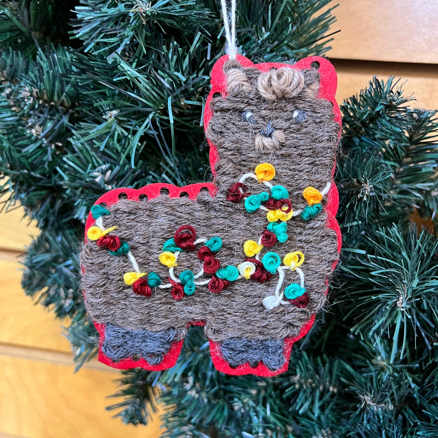 Make Your Own Llama / Alpaca Christmas Ornament Craft Kit - Laser Cut Wooden Weaving Loom