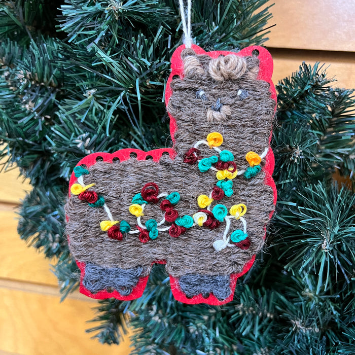 Make Your Own Llama / Alpaca Christmas Ornament Craft Kit - Laser Cut Wooden Weaving Loom