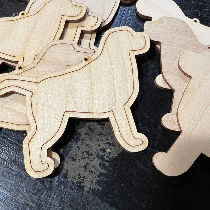 8 Labrador Retriever Dog - Paint Your Own DIY Ornament - Ready to Make Craft Kit w/ Laser Cut Wood Shapes Paint - Brushes - Palette