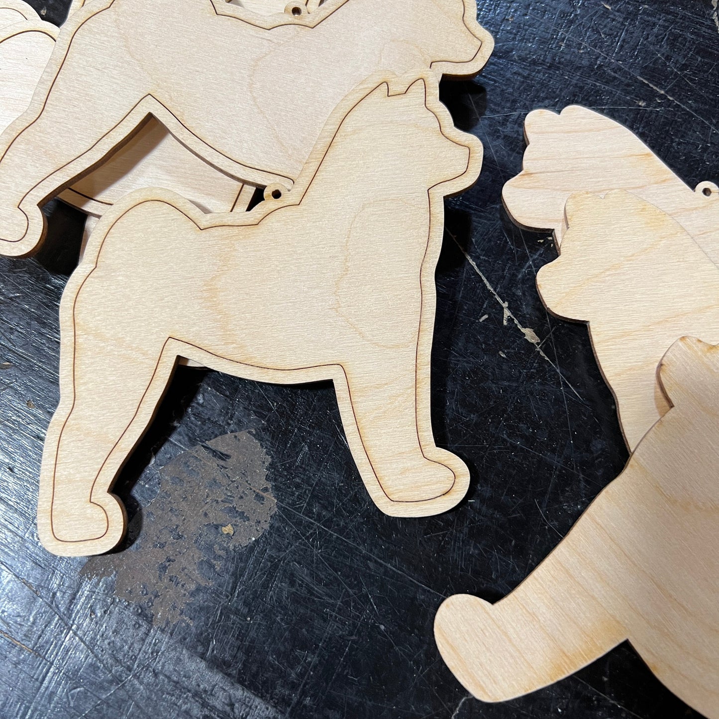 8 Shiba Inu Dog - Paint Your Own DIY Ornament - Ready to Make Craft Kit w/ Laser Cut Wood Shapes Paint - Brushes - Palette