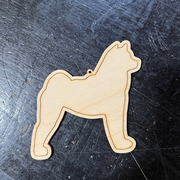 8 Shiba Inu Dog - Paint Your Own DIY Ornament - Ready to Make Craft Kit w/ Laser Cut Wood Shapes Paint - Brushes - Palette