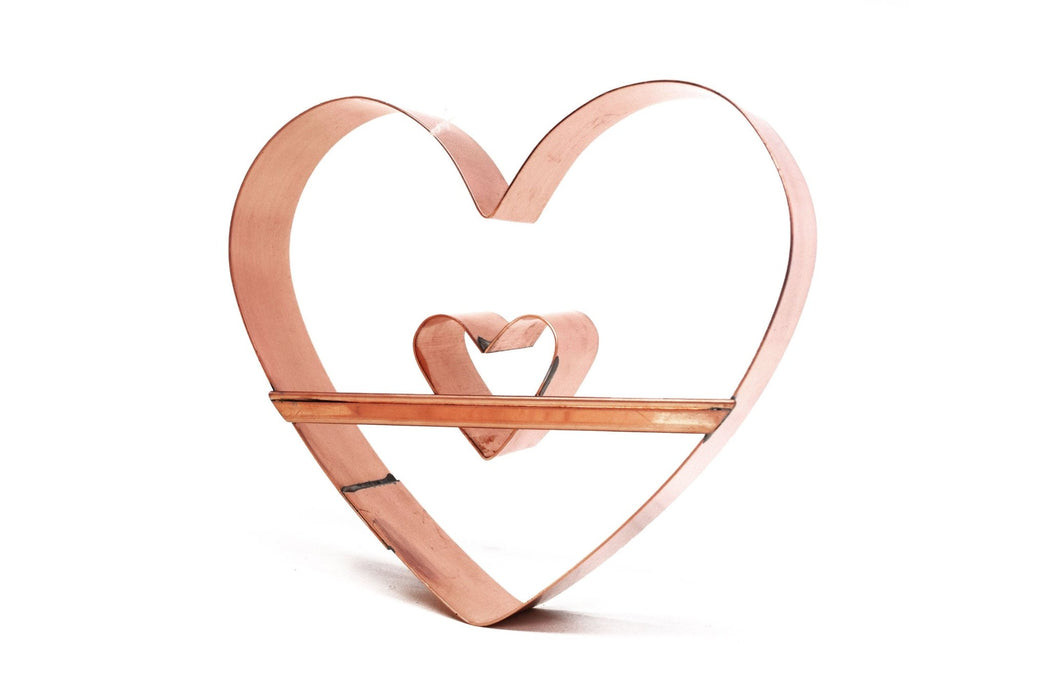 5 1/2 Inch Heavy Duty Heart Cookie Cutter with Insert - Handcrafted Solid Copper Cookie Cutter for Makers and Bakers by The Fussy Pup - The Fussy Pup - Cookie Cutter