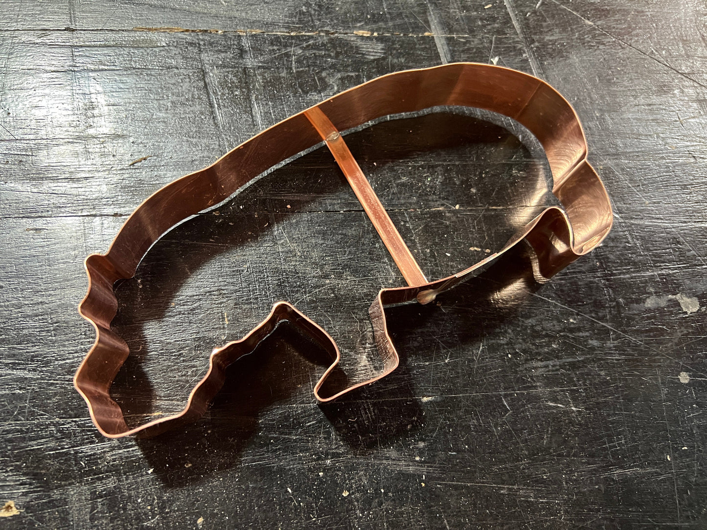 Big 8 Inch Heavy Duty Metal Hippopotamus Cookie Cutter - Handcrafted Copper for Makers and Bakers by The Fussy Pup