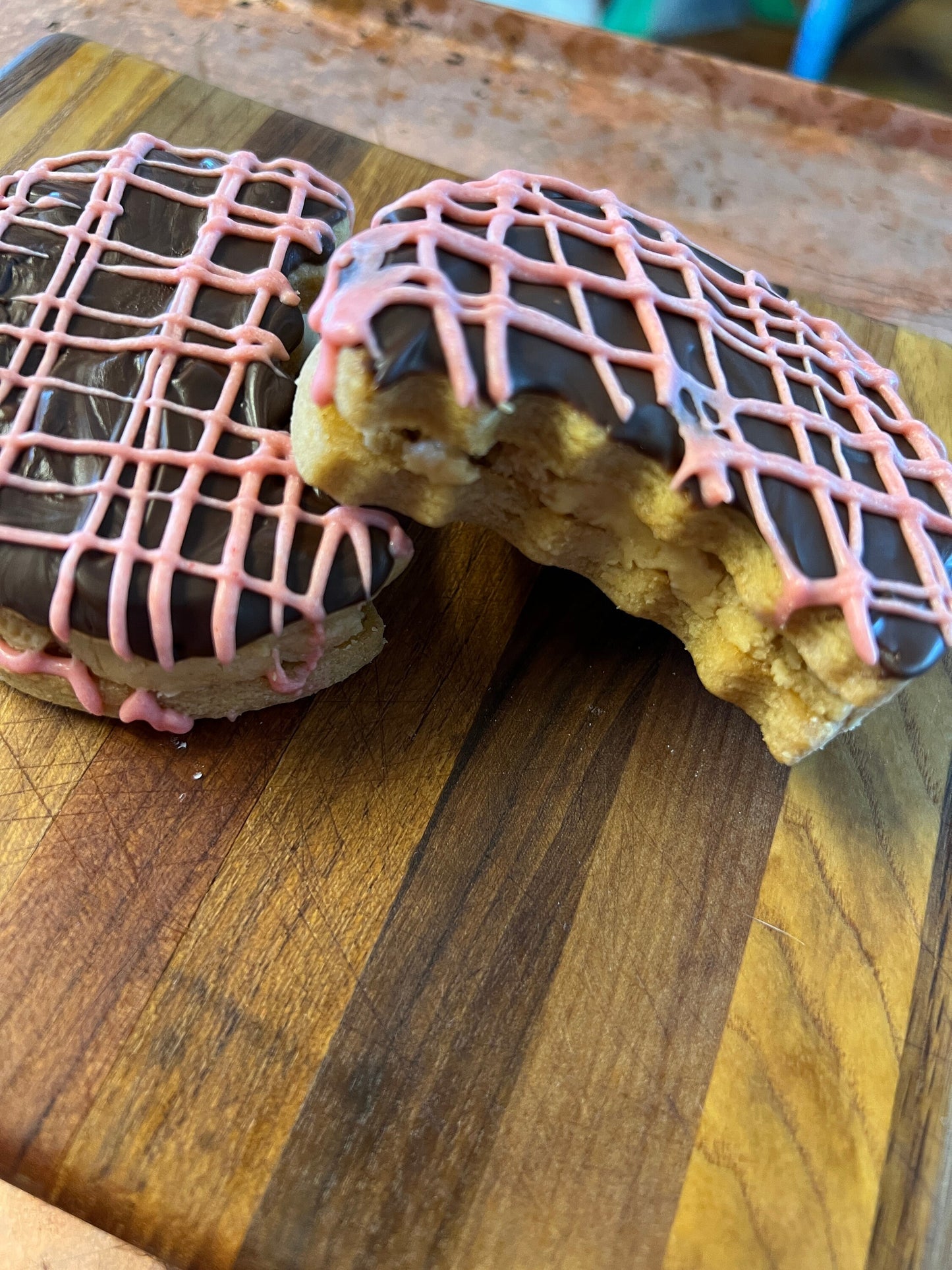 3 Inch Round Cookie with bite taken out  - Handcrafted Copper Cookie Cutter by The Fussy Pup