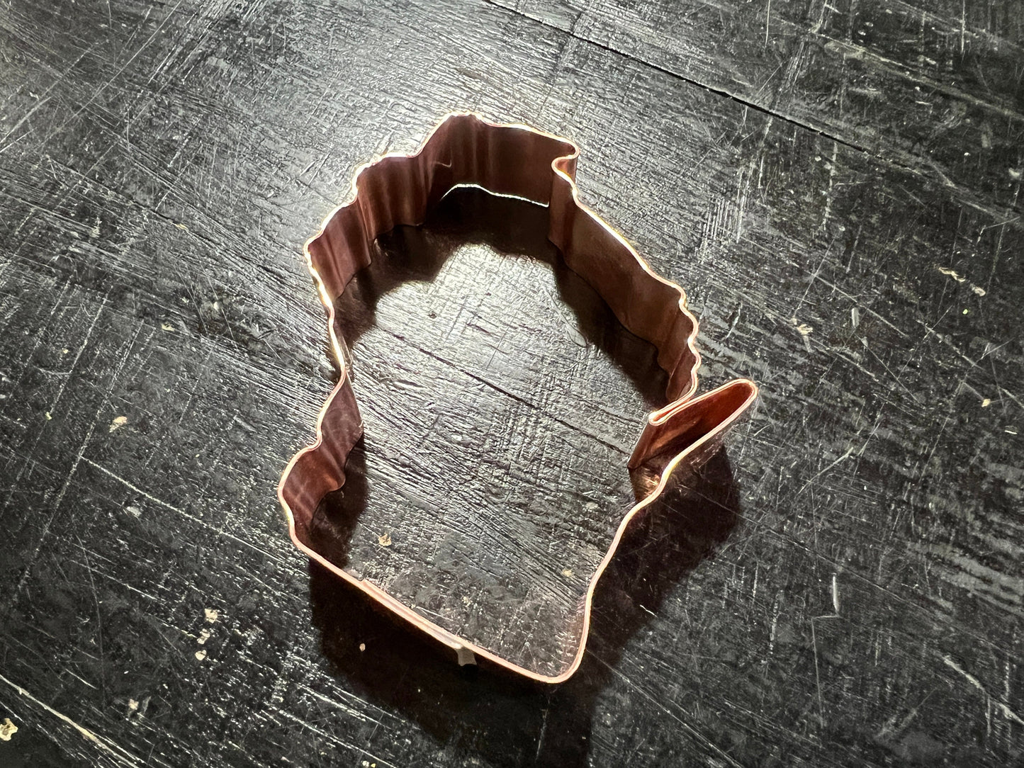 State of Wisconsin Metal Cookie Cutter 3 X 2 7/8 inches - Handcrafted Copper Cookie Cutter by The Fussy Pup