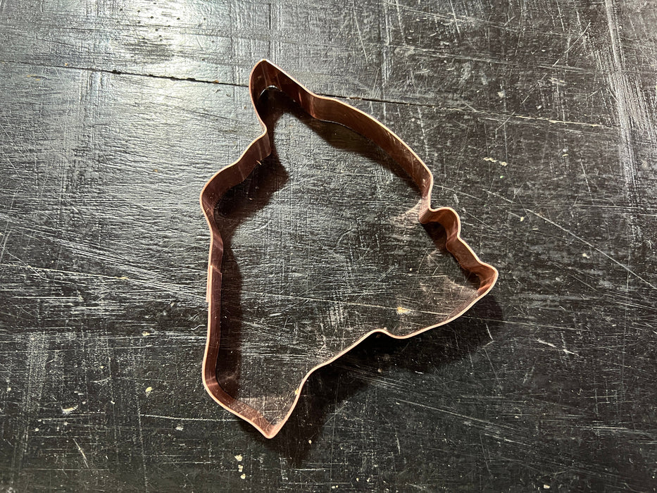 Island of Hawai'i Metal Hawaii Cookie Cutter 5 X 4 inches - Handcrafted Copper Cookie Cutter by The Fussy Pup