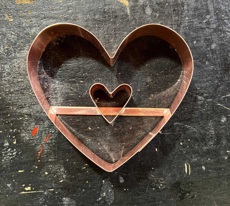 5 1/2 Inch Heavy Duty Heart Cookie Cutter with Insert - Handcrafted Solid Copper Cookie Cutter for Makers and Bakers by The Fussy Pup - The Fussy Pup - Cookie Cutter