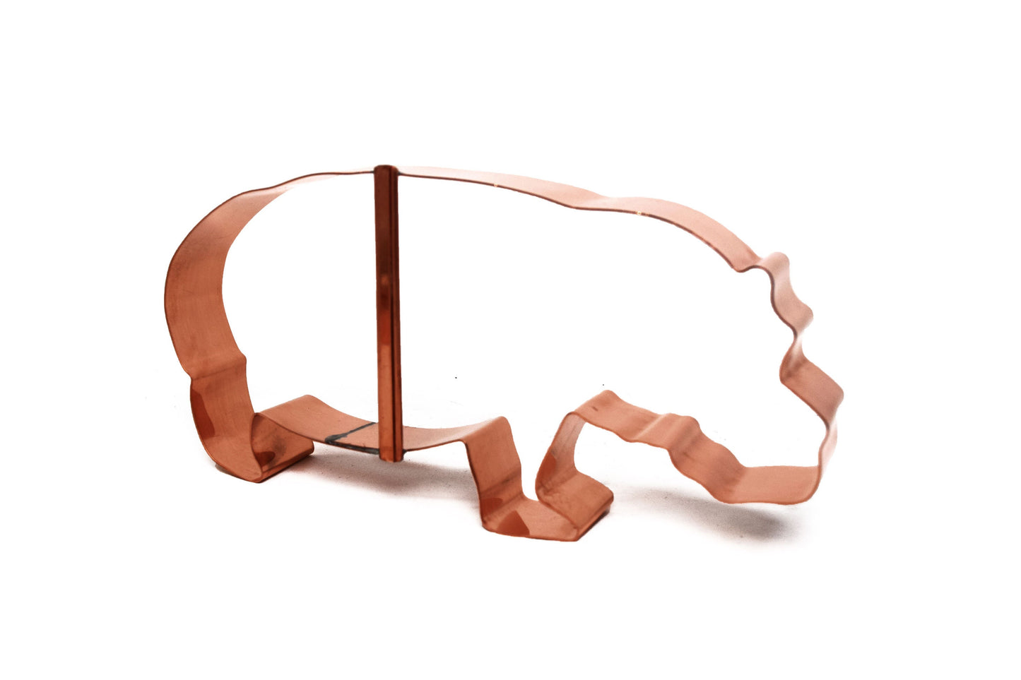 Big 8 Inch Heavy Duty Metal Hippopotamus Cookie Cutter - Handcrafted Copper for Makers and Bakers by The Fussy Pup