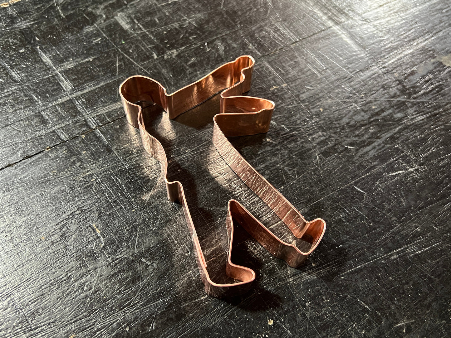 Small Walking Zombie Halloween Cookie Cutter 4 X 2.25 - Handcrafted Copper by The Fussy Pup