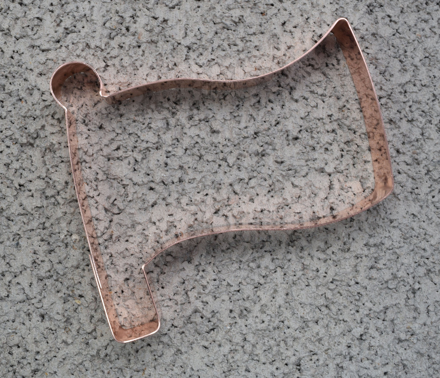 Chunky Flag Cookie Cutter 4 X 3.5 inches - Handcrafted Copper Cookie Cutter by The Fussy Pup