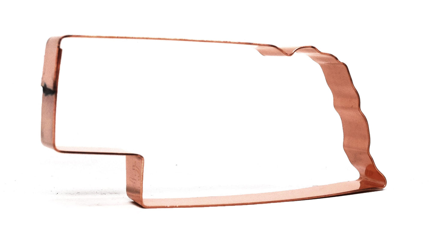 State of Nebraska Cookie Cutter 4 X 2 inches - Handcrafted Copper Cookie Cutter by The Fussy Pup