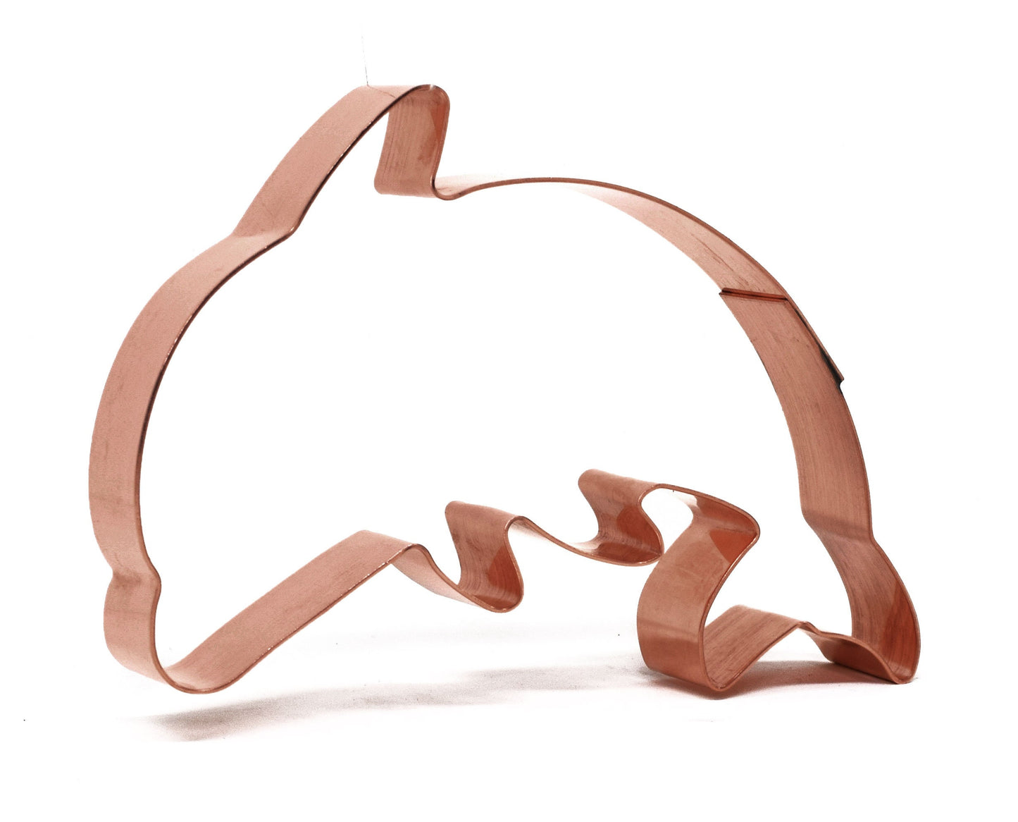 Chunky Dolphin Cookie Cutter 4 X 3 inches - Handcrafted Copper Cookie Cutter by The Fussy Pup