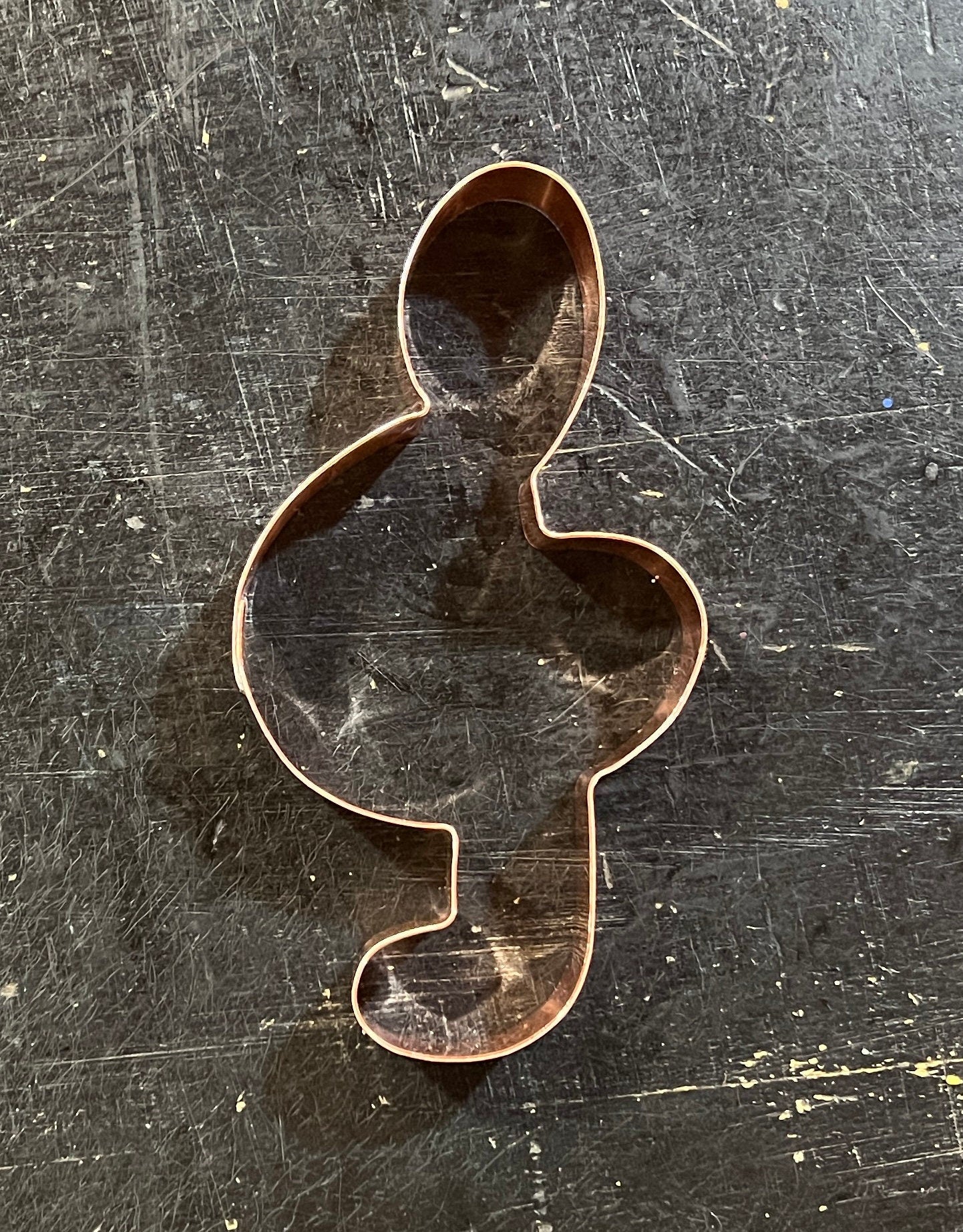 Treble Clef Cookie Cutter 5.25 X 2.75 inches - Handcrafted Copper Cookie Cutter by The Fussy Pup