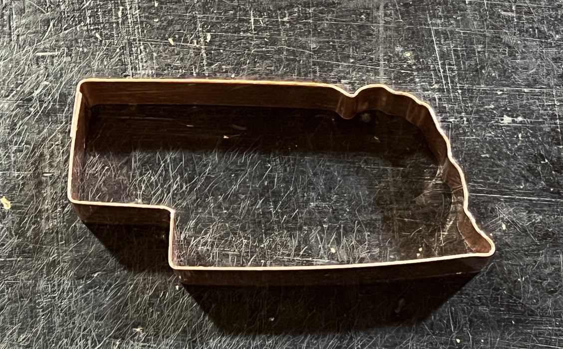 State of Nebraska Cookie Cutter 4 X 2 inches - Handcrafted Copper Cookie Cutter by The Fussy Pup