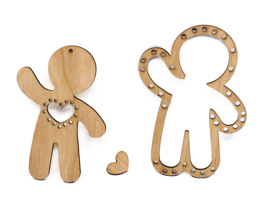 Gingerbread Man - DIY Weaving loom Set - 3.25 x 4.5 inch Christmas ornament mini loom Weaving Craft kit for kids and adults