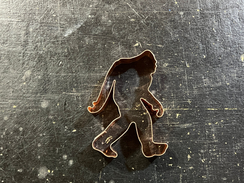 4 inch Walking Sasquatch Cookie Cutter 4 x 2.75 inches - Handcrafted Copper Cookie Cutter by The Fussy Pup