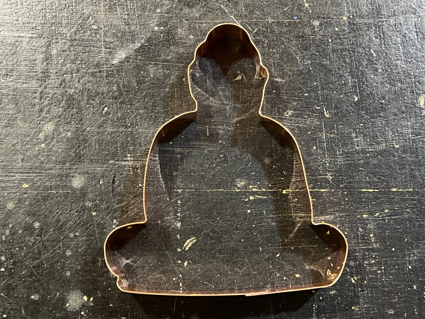 Sitting Buddha Cookie Cutter 5 x 6 inches - Handcrafted Copper Cookie Cutter by The Fussy Pup