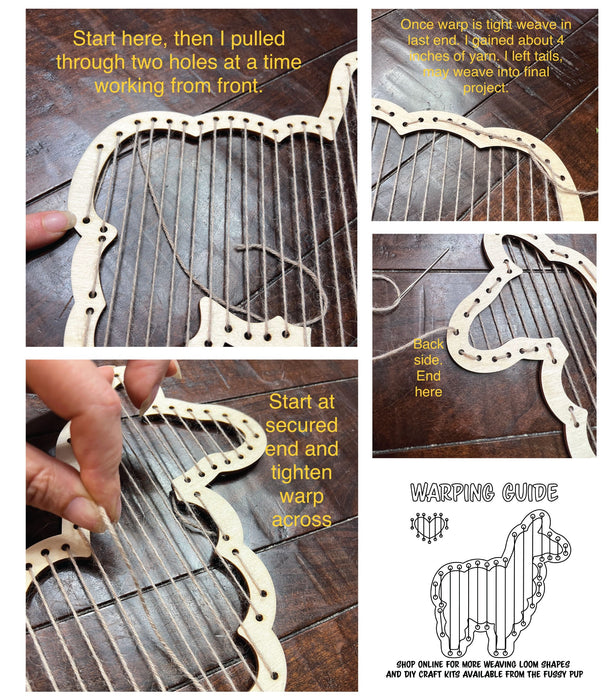 Leaping Rabbit - DIY Weaving loom Set - 3.6 x 4.5 inch ornament mini loom Weaving Craft kit for kids and adults