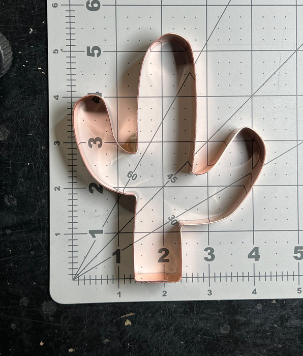 5.25" Cactus Cookie Cutter 5.25 x 4.25 inches - Handcrafted Copper by The Fussy Pup