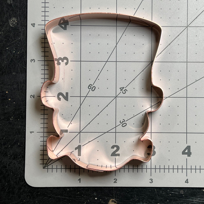 Frankenstein Head Cookie Cutter, 3 1/4 x 4 1/4 inches, Handcrafted Copper by The Fussy Pup