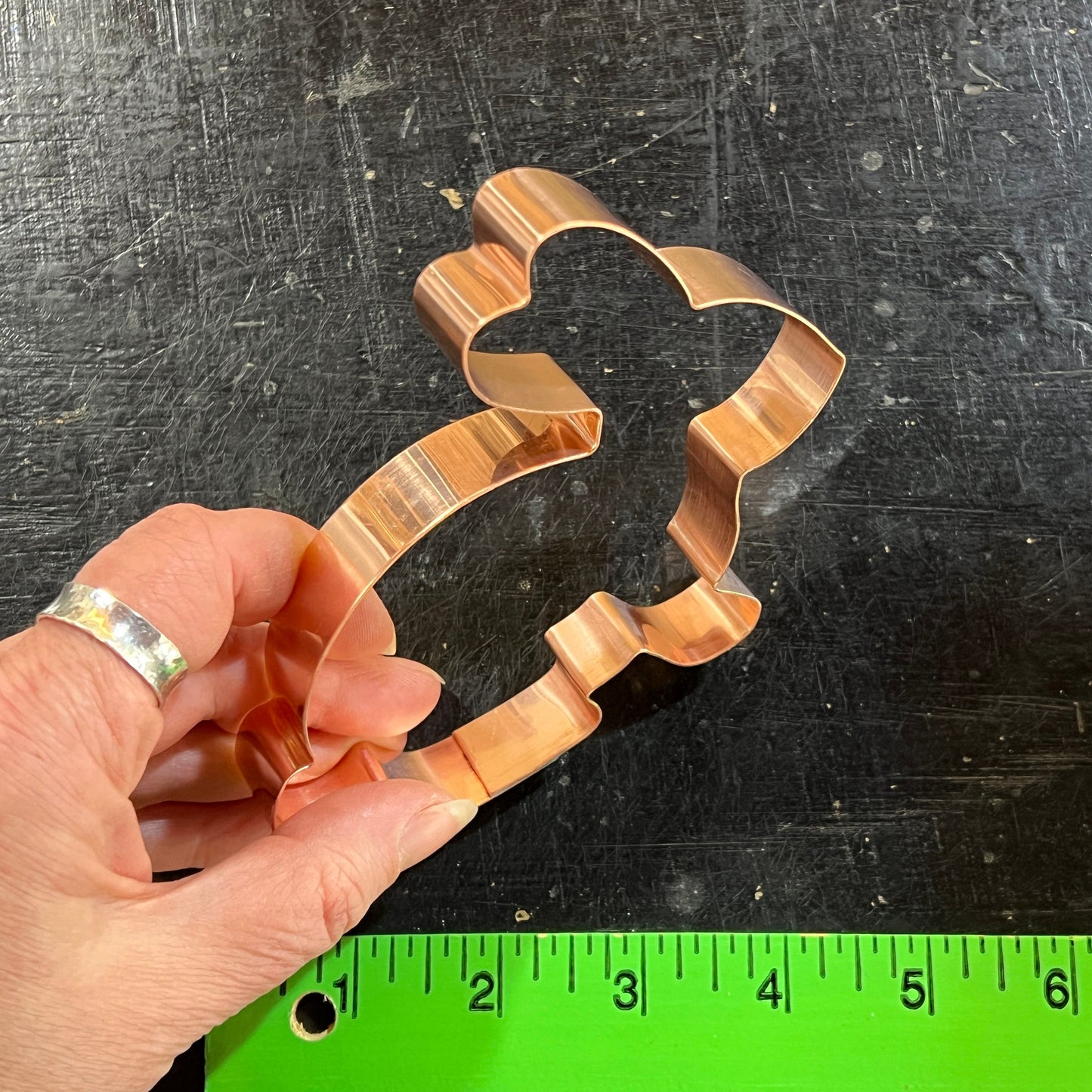 Chunky Bunny Cookie Cutter, 4.75 x 4 inches, Handcrafted Copper by the Fussy Pup