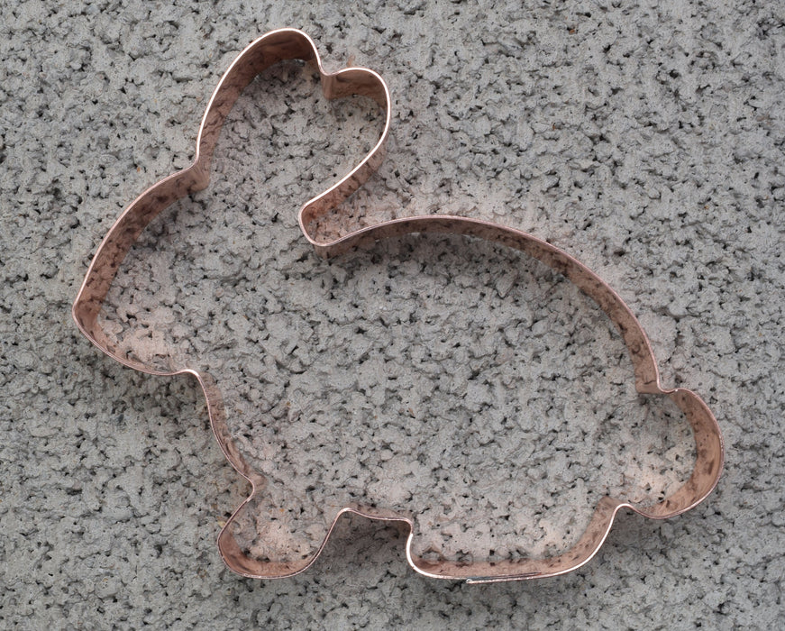 Chunky Bunny Cookie Cutter, 4.75 x 4 inches, Handcrafted Copper by the Fussy Pup