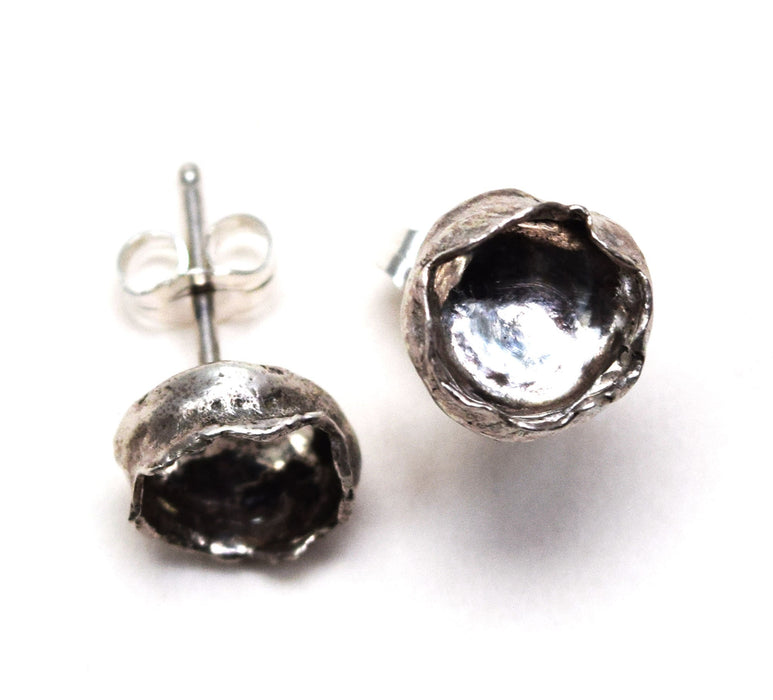 Silver Drop Flower Earrings - 0.999 Fine Silver - OOAK - Made in USA - Handcrafted by The Fussy Pup