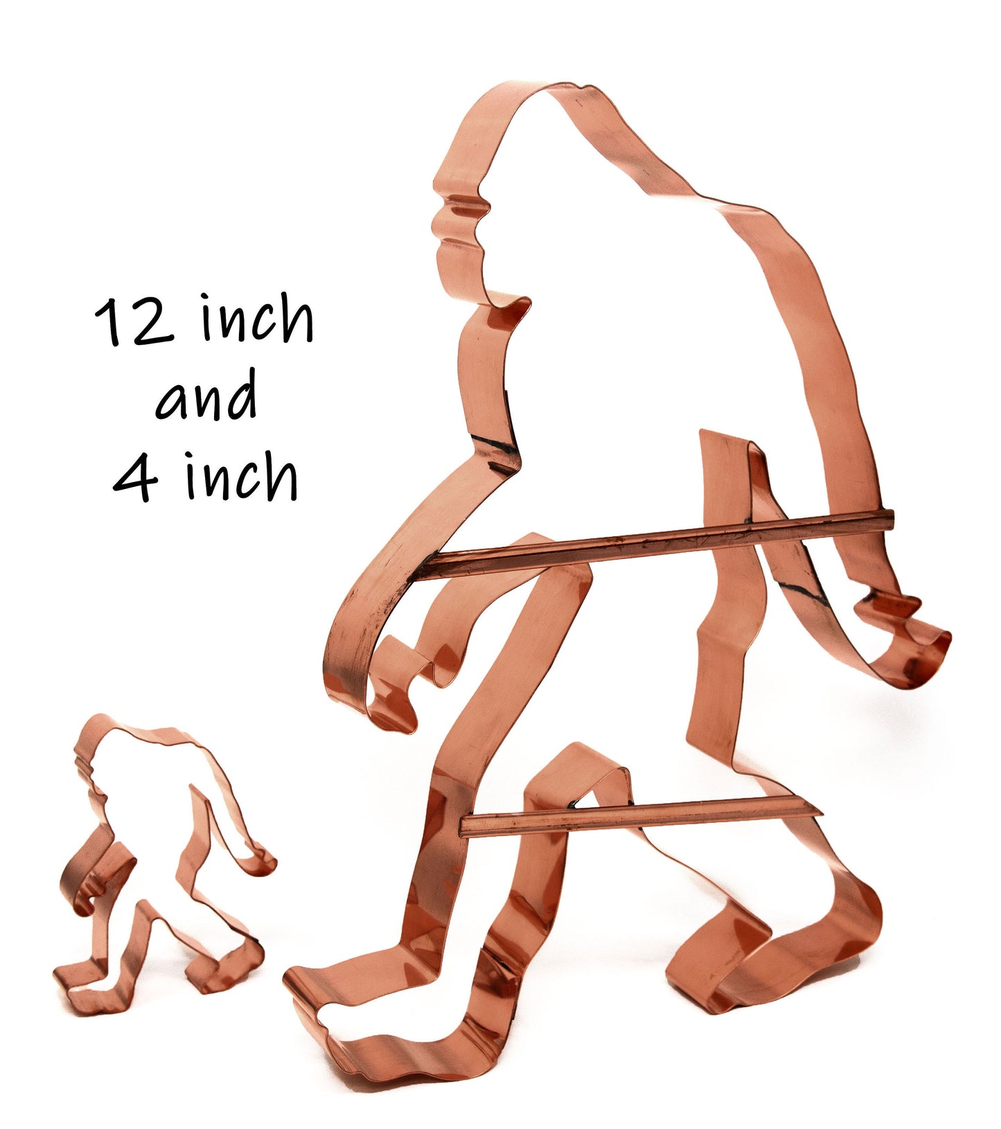 4 inch Walking Sasquatch Cookie Cutter 4 x 2.75 inches - Handcrafted Copper Cookie Cutter by The Fussy Pup