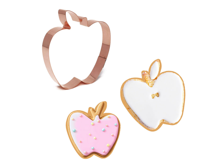 Large Apple Fruit Copper Cookie Cutter - Handcrafted by The Fussy Pup