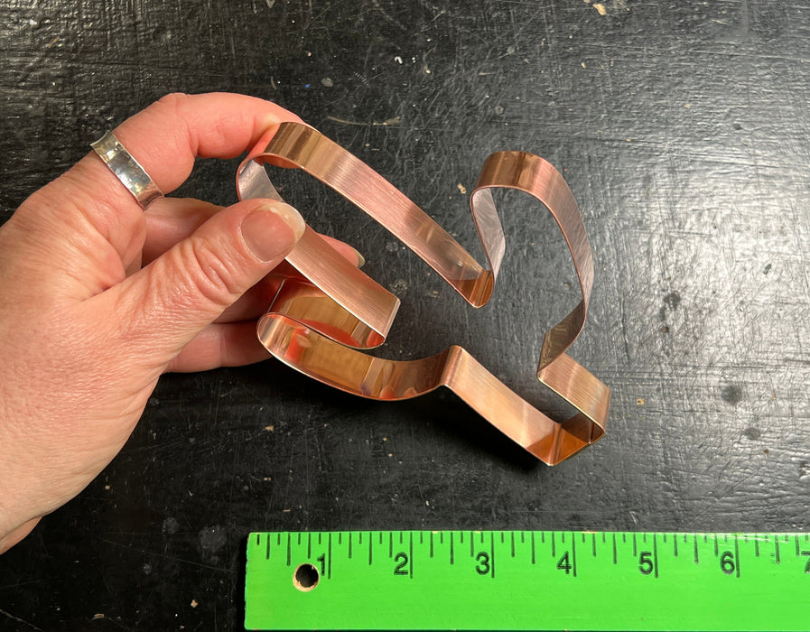 5.25" Cactus Cookie Cutter 5.25 x 4.25 inches - Handcrafted Copper by The Fussy Pup