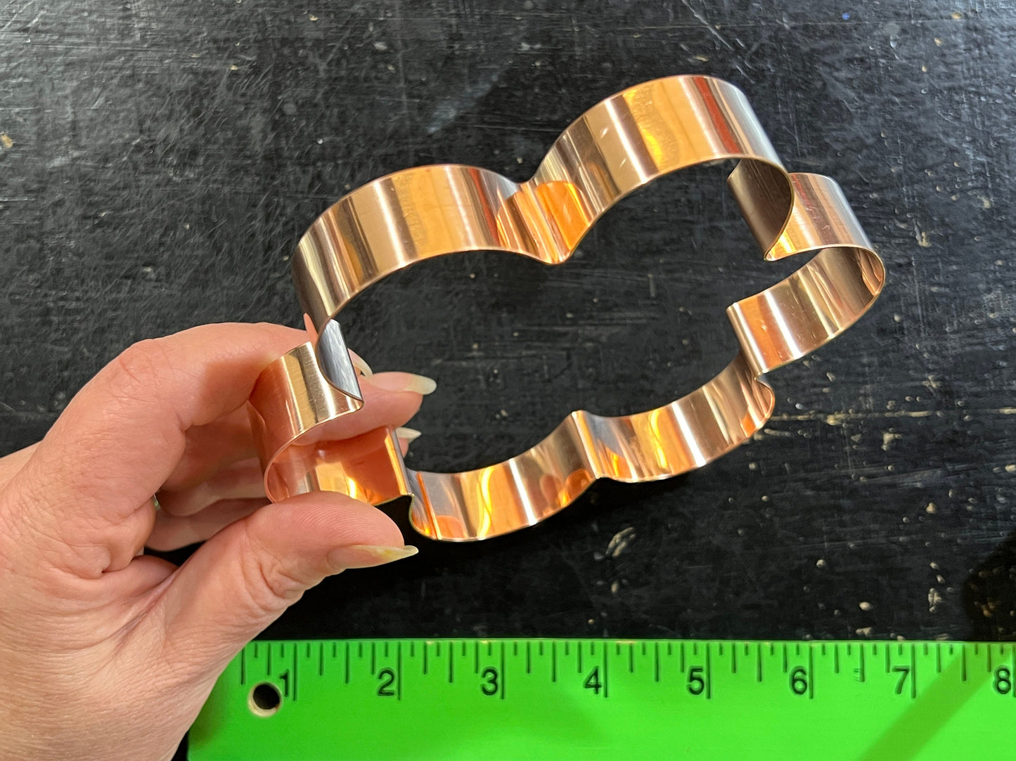 Chunky Retro Flower Cookie Cutter 5.25 X 5 inches - Handcrafted Copper Cookie Cutter by The Fussy Pup