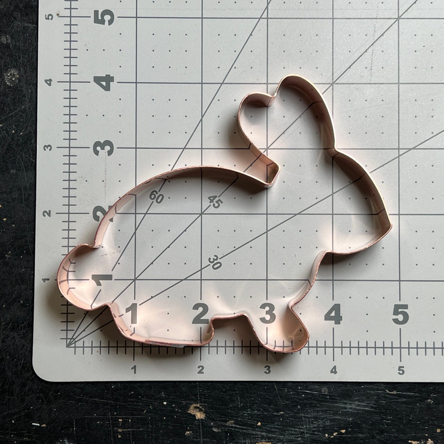 Chunky Bunny Cookie Cutter, 4.75 x 4 inches, Handcrafted Copper by the Fussy Pup