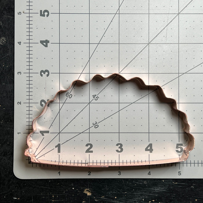 Chunky Taco Cookie Cutter 5.25 x 3 inches, Handcrafted Copper by The Fussy Pup