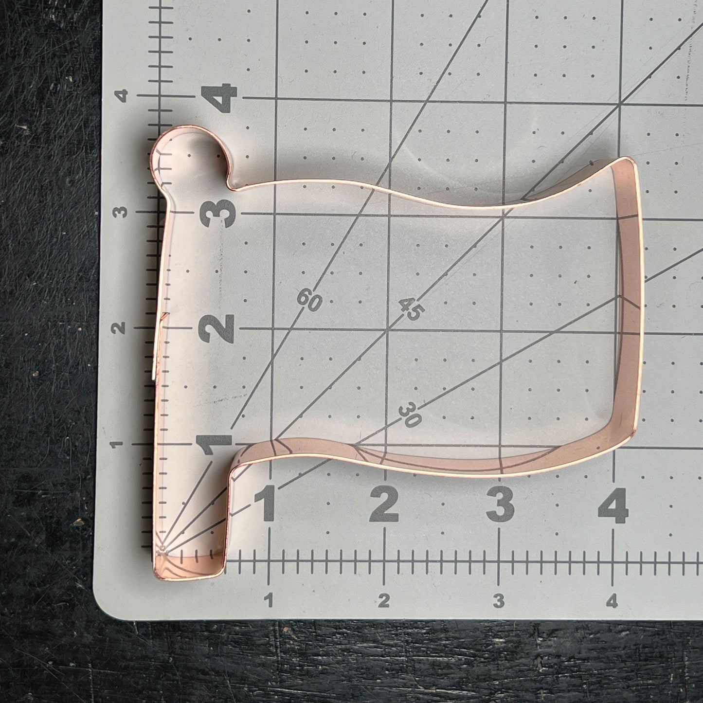 Chunky Flag Cookie Cutter 4 X 3.5 inches - Handcrafted Copper Cookie Cutter by The Fussy Pup