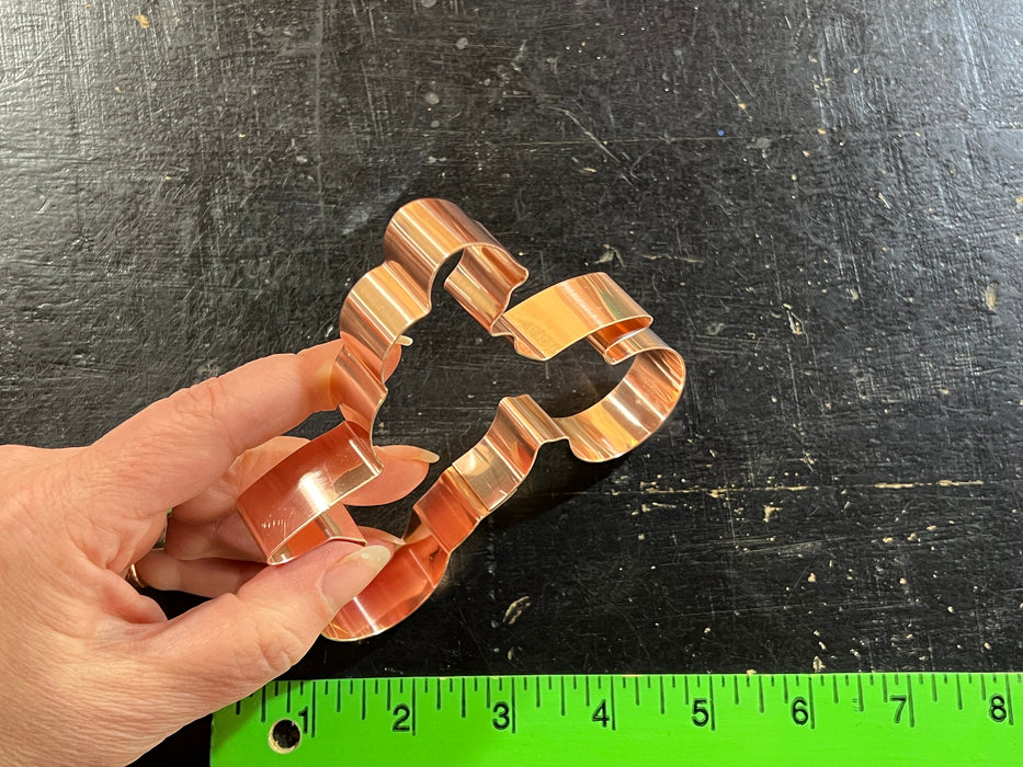 Dirt Bike Racer Cookie Cutter 4.5 x 4 inches, Handcrafted Copper by The Fussy Pup