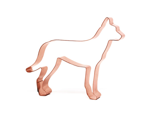 Dutch Shepherd Dog Cookie Cutter 4.75 x 3.75 inches, Handcrafted Copper by The Fussy Pup