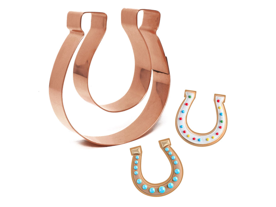 Small Horseshoe Metal Cookie Cutter 3 X 3 inches - Handcrafted Copper by The Fussy Pup