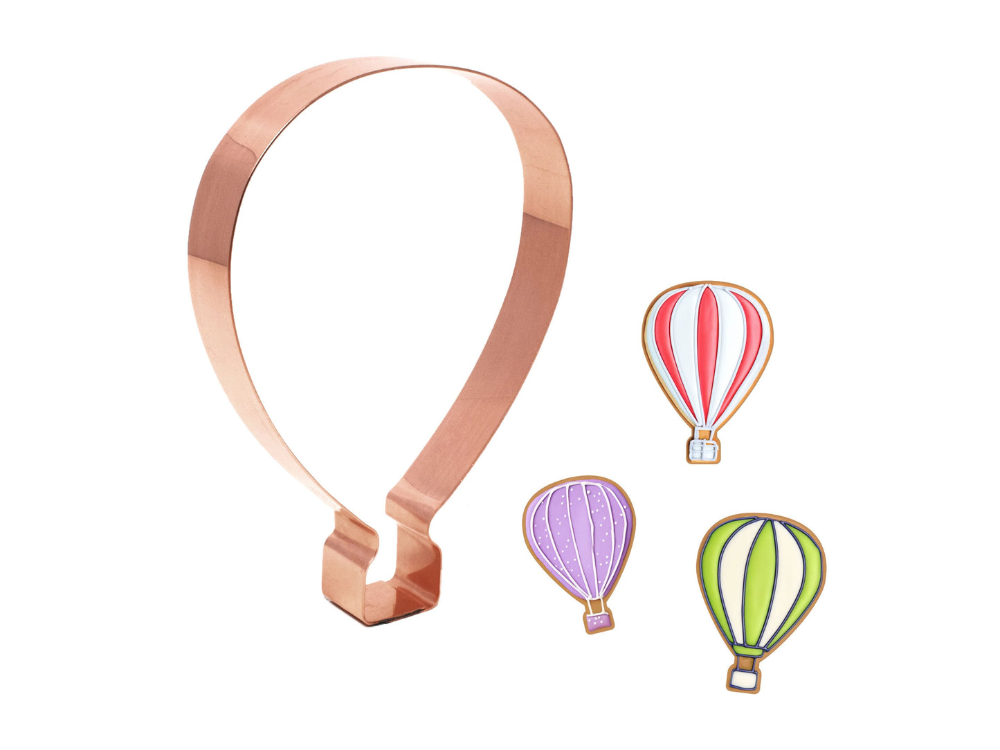 5 Inch Hot Air Balloon Cookie Cutter - Handcrafted Copper by The Fussy Pup