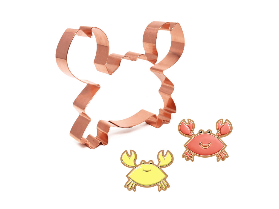 Large Cute Crab Cookie Cutter 4.75 x 4 - Handcrafted Copper by The Fussy Pup