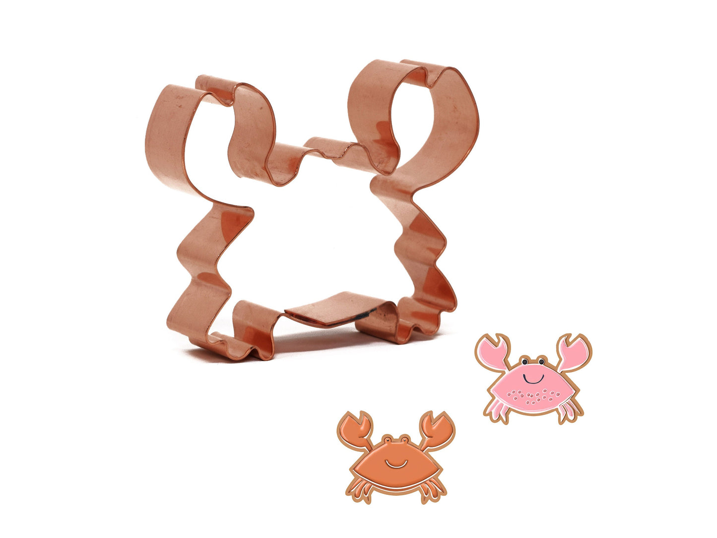 Small Cute Crab Cookie Cutter 3.25 x 2.25 inches - Handcrafted Copper by The Fussy Pup