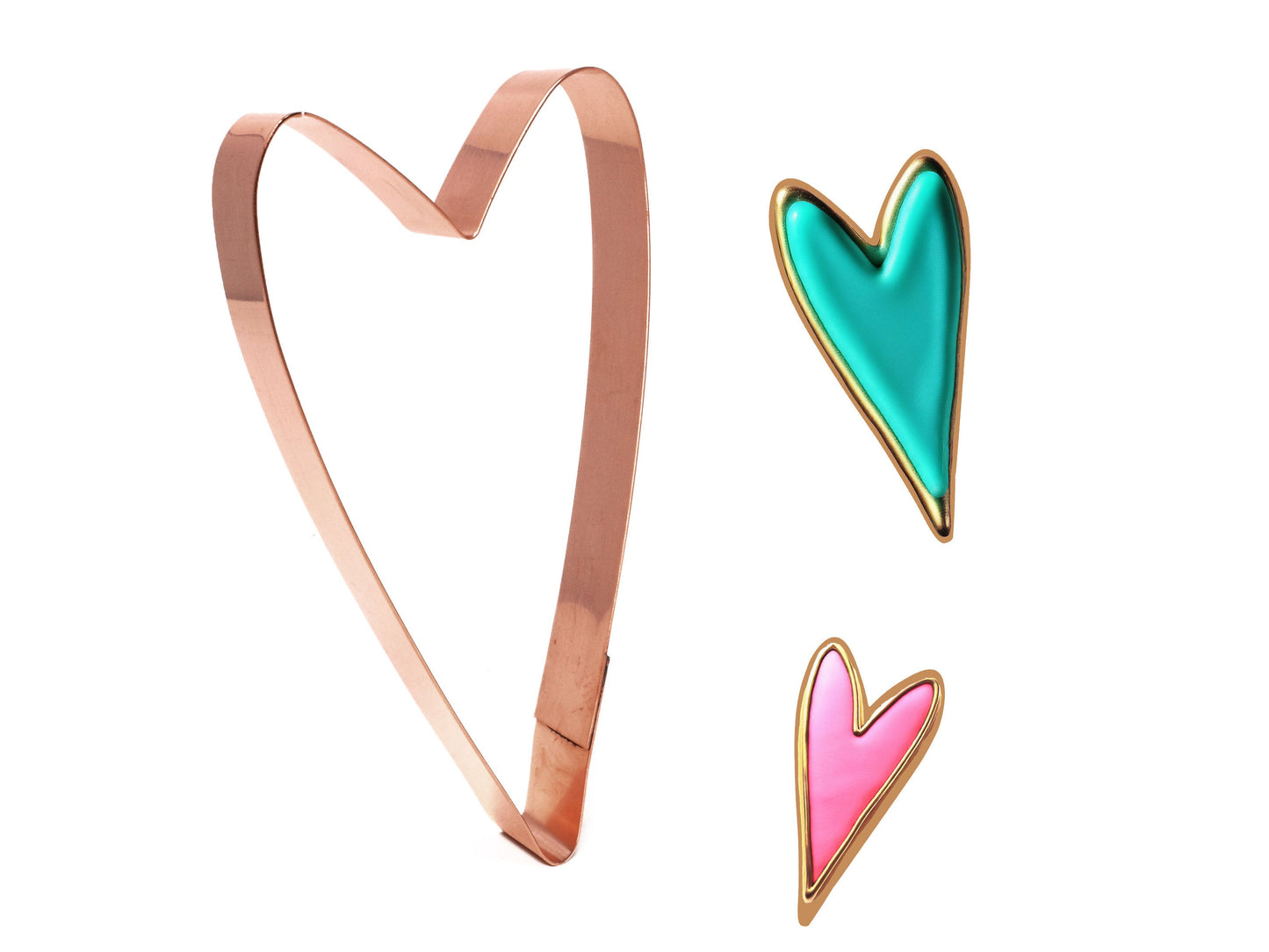 Simple Tall Heart Cookie Cutter 2.75 X 5.75 inches - Handcrafted Copper  by The Fussy Pup