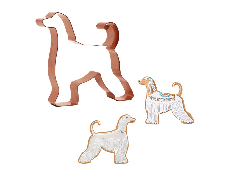 No. 1 Afghan Hound Dog Breed Cookie Cutter 4 x 4 inches - Handcrafted Copper Cookie Cutter by The Fussy Pup