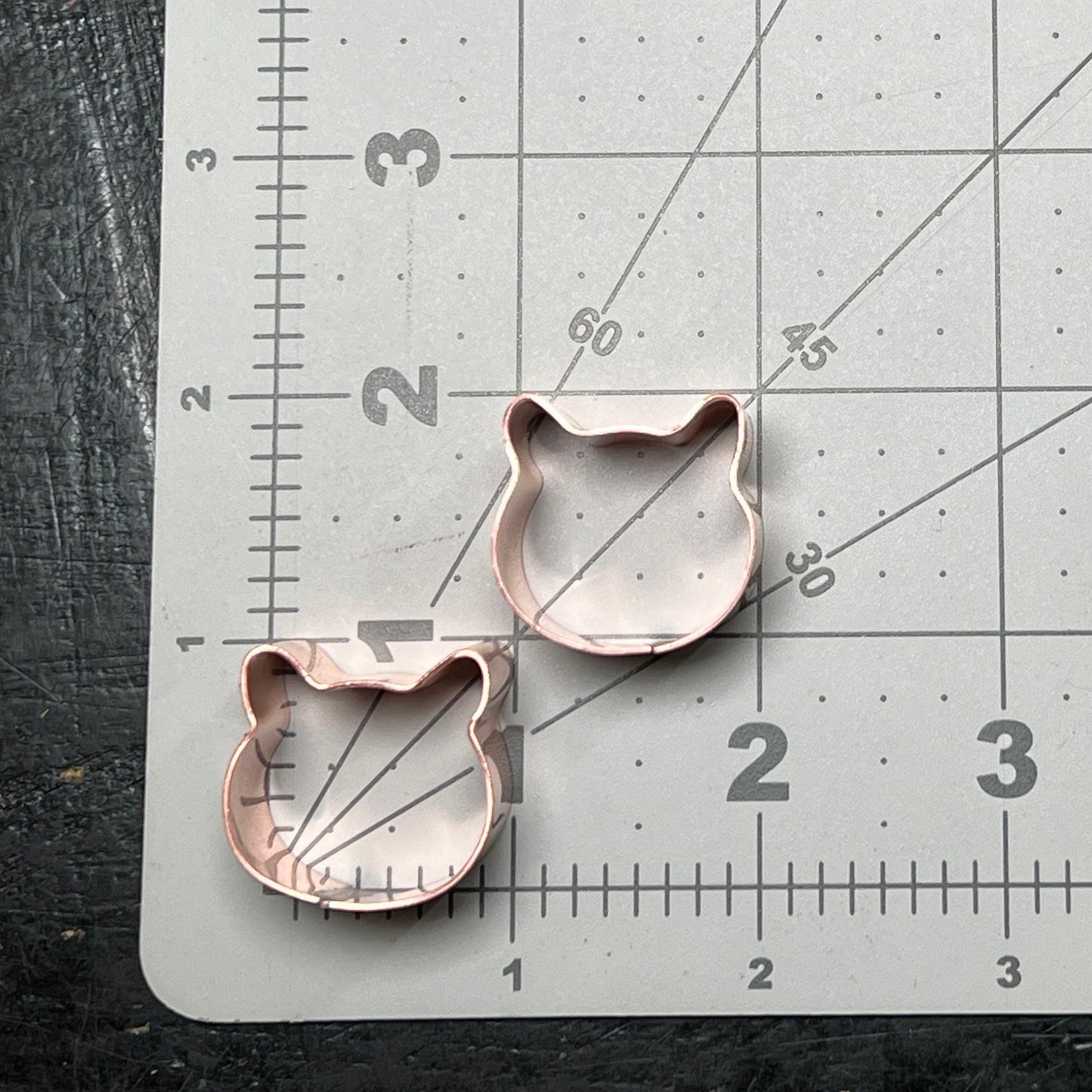 Tiny 1 inch Cat Face Cookie Cutter Set of 2